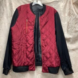 Black and Maroon Quilted Fashion Jacket 3XL on Tag its a Chinese coat size xl.